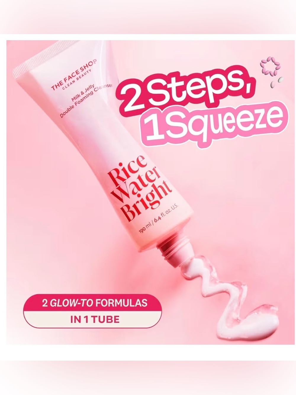 The Face Shop Rice Water Bright Milk & Jelly Double Cleanser - 6.4 Fl OZ NIB✨